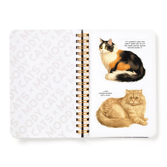 Brass Monkey Moody Cats Sticker Book Multi-Coloured 11x0.05x15cm
