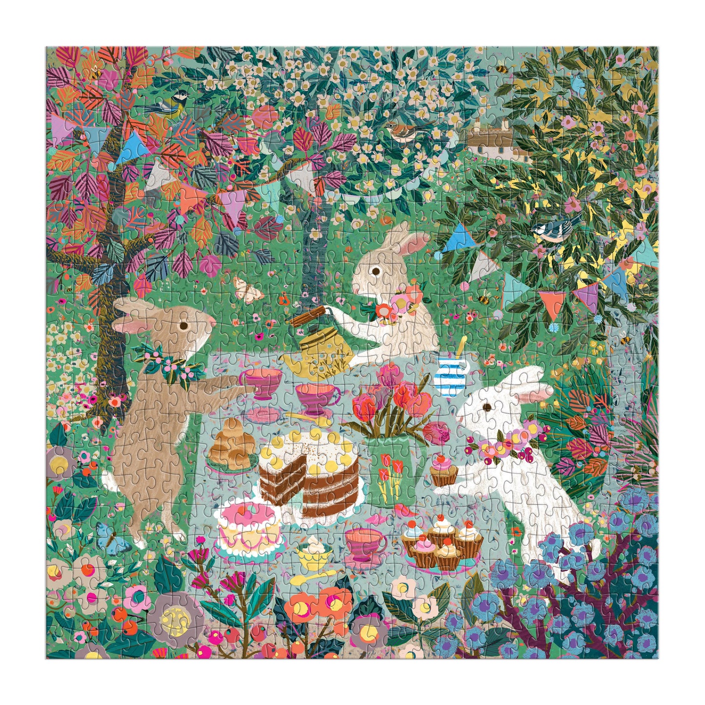 Galison Spring Tea Party Foil Puzzle 500pcs Multi-Coloured 51x51cm