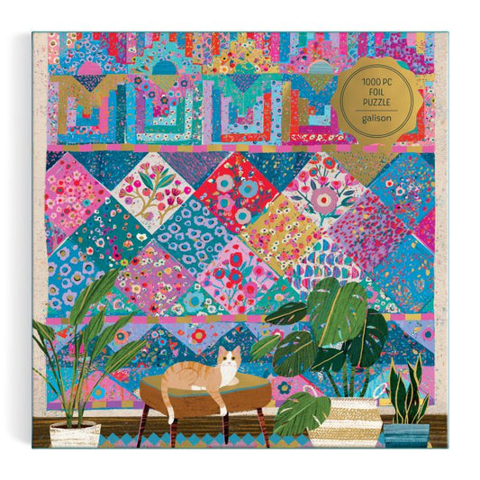 Galison Victoria Ball Quilter's Corner Foil Puzzle 1000pcs Multi-Coloured 68.6x50.8cm