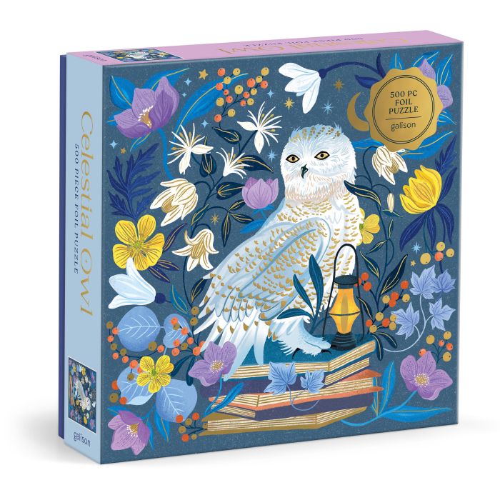 Galison Celestial Owl Foil Puzzle 500pcs Multi-Coloured 51x51cm
