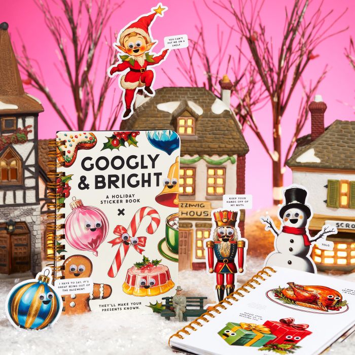 Brass Monkey Googly & Bright Holiday Sticker Book Multi-Coloured 10.2x2.5x15.2cm