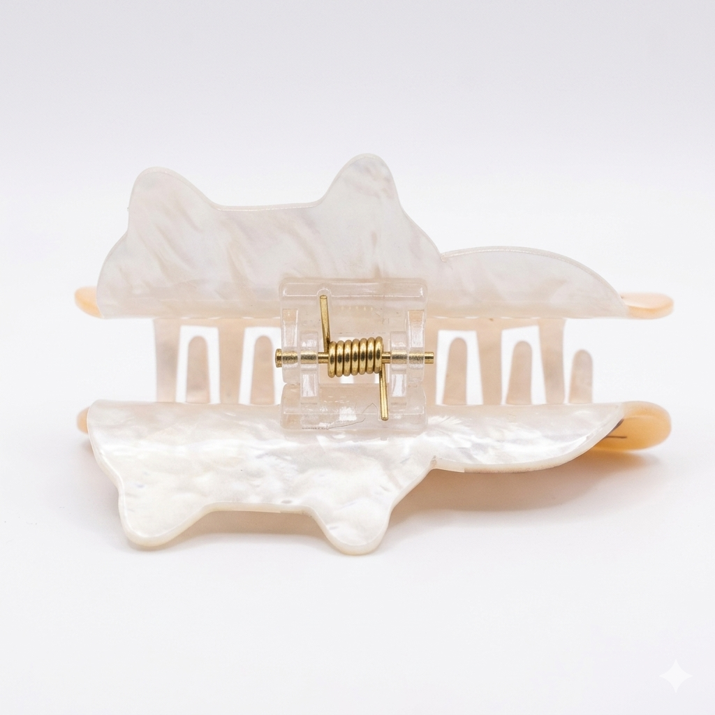 FFN Sleeping Cat Acrylic Hair Clip  Cheese Yellow