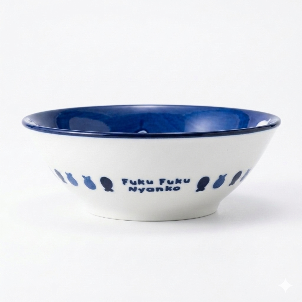 FFN Blue-dyed Sauce Bowl - Persian Cat