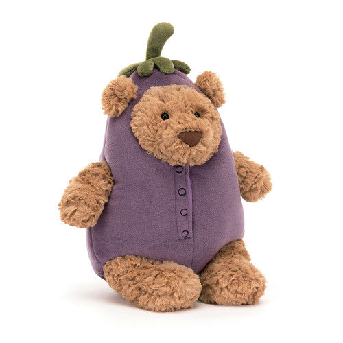 Jellycat Bartholomew Bear Aubergine (Eggplant) 30cm