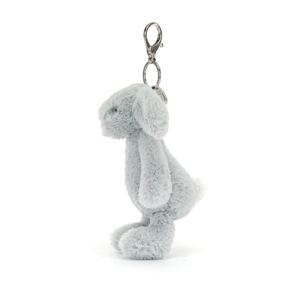 Jellycat Bag Charm Bashful Silver Bunny  18cm