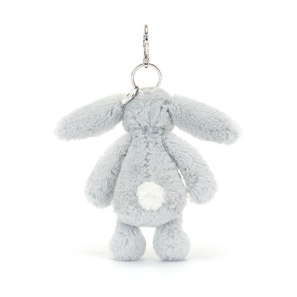 Jellycat Bag Charm Bashful Silver Bunny  18cm