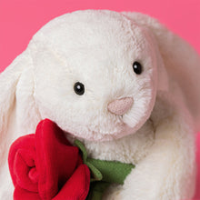 Load image into Gallery viewer, Jellycat Cream Bunny with Rose 31cm
