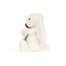 Load image into Gallery viewer, Jellycat Cream Bunny with Rose 31cm
