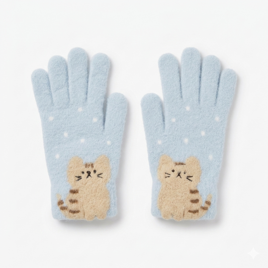 FFN Squatting Cat Gloves - Ginger Cat