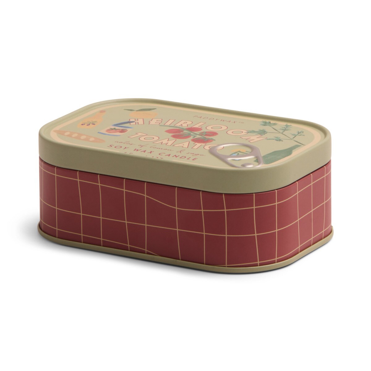 Paddywax: Bistro Tomato Printed Tin Candle - Heirloom Tomato 4.5oz/127g