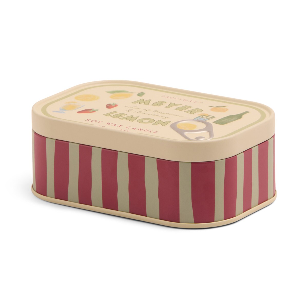 Paddywax Bistro  Lemon Printed Tin Candle - Meyer Lemon 4.5oz/127g