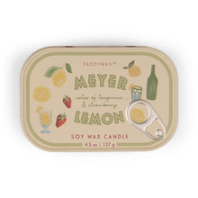 Load image into Gallery viewer, Paddywax Bistro  Lemon Printed Tin Candle - Meyer Lemon 4.5oz/127g
