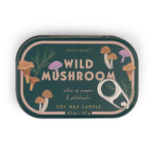 Load image into Gallery viewer, Paddywax: Bistro Mushroom Printed Tin Candle - Wild Mushroom 4.5oz/127g
