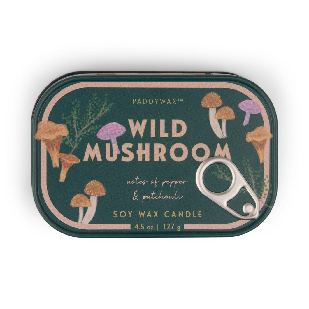 Paddywax: Bistro Mushroom Printed Tin Candle - Wild Mushroom 4.5oz/127g