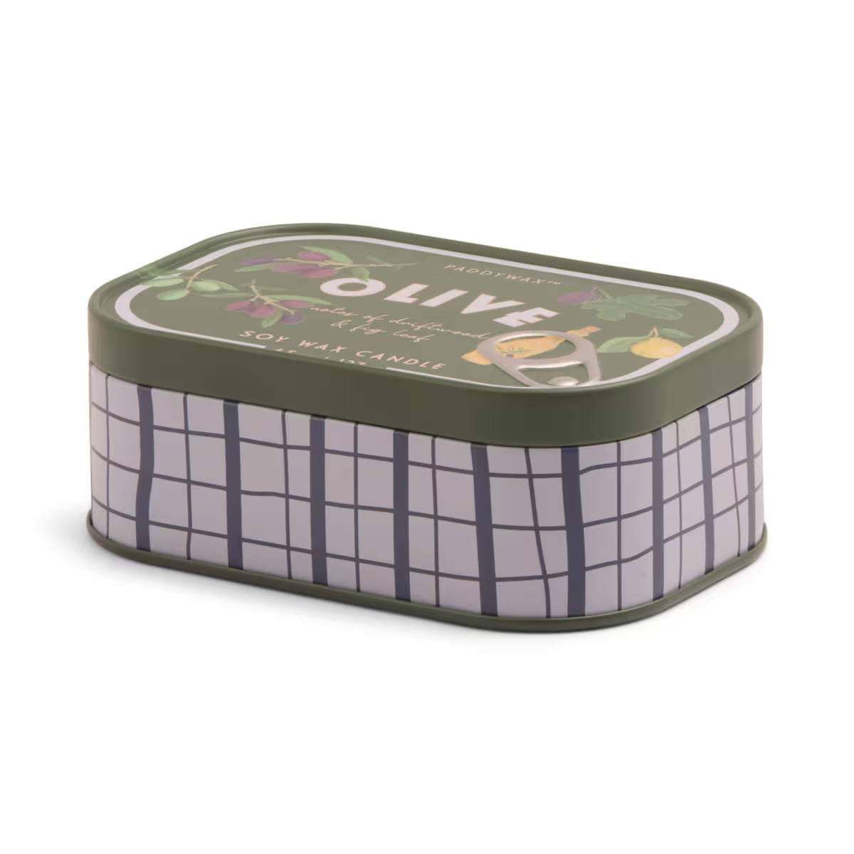 Paddywax Bistro Olive Printed Tin Candle - Fig & Olive 4.5oz/127g