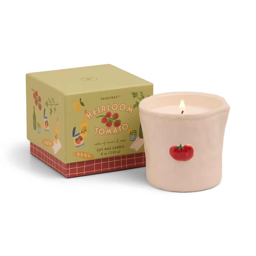 Paddywax Bistro Tomato Embossed Ceramic Candle - Heirloom Tomato 8oz/226g