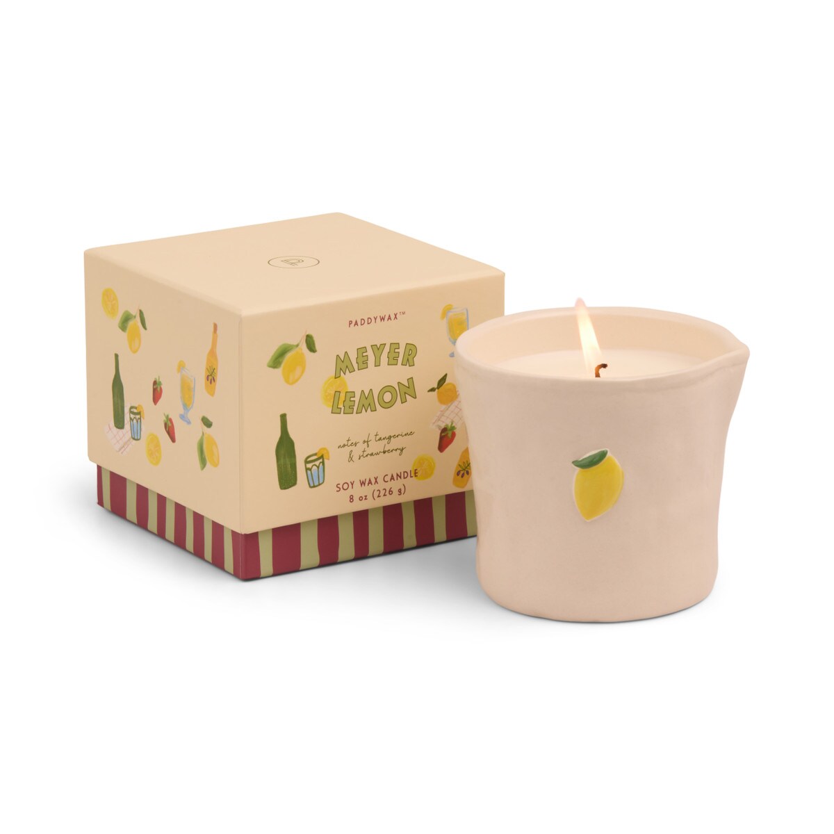 Paddywax Bistro Lemon Embossed Ceramic Candle - Meyer Lemon  8oz/226g