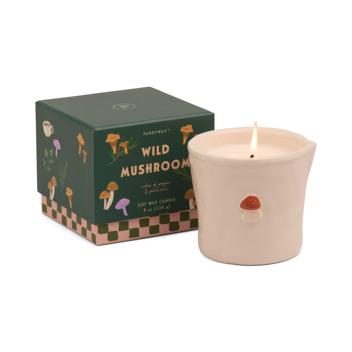 Paddywax Bistro Embossed Ceramic Candle Wild Mushroom Boxed 8oz/226g