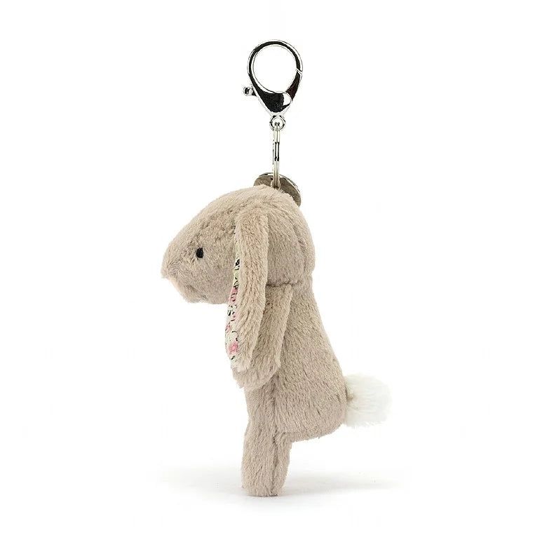 Jellycat Bag Charm Bashful Bunny Blossom Beige 17cm