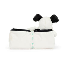 Load image into Gallery viewer, Jellycat Bashful Black &amp; Cream Puppy Blankie 56cm
