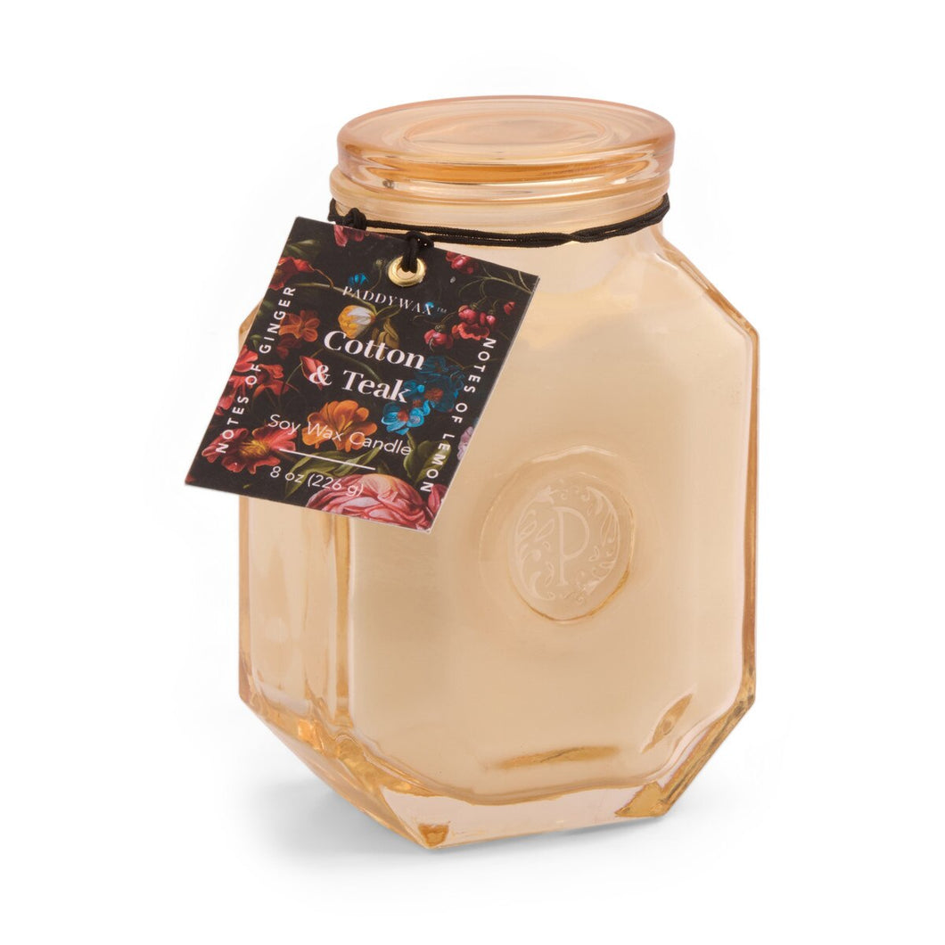 Designworks Botanica 8oz/226g White Glass Candle - Cotton & Teak