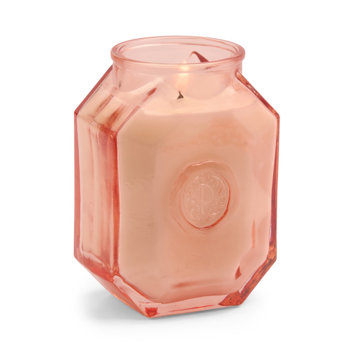 Designworks Botanica 8oz/226g Pink Glass Candle - Saffron Rose