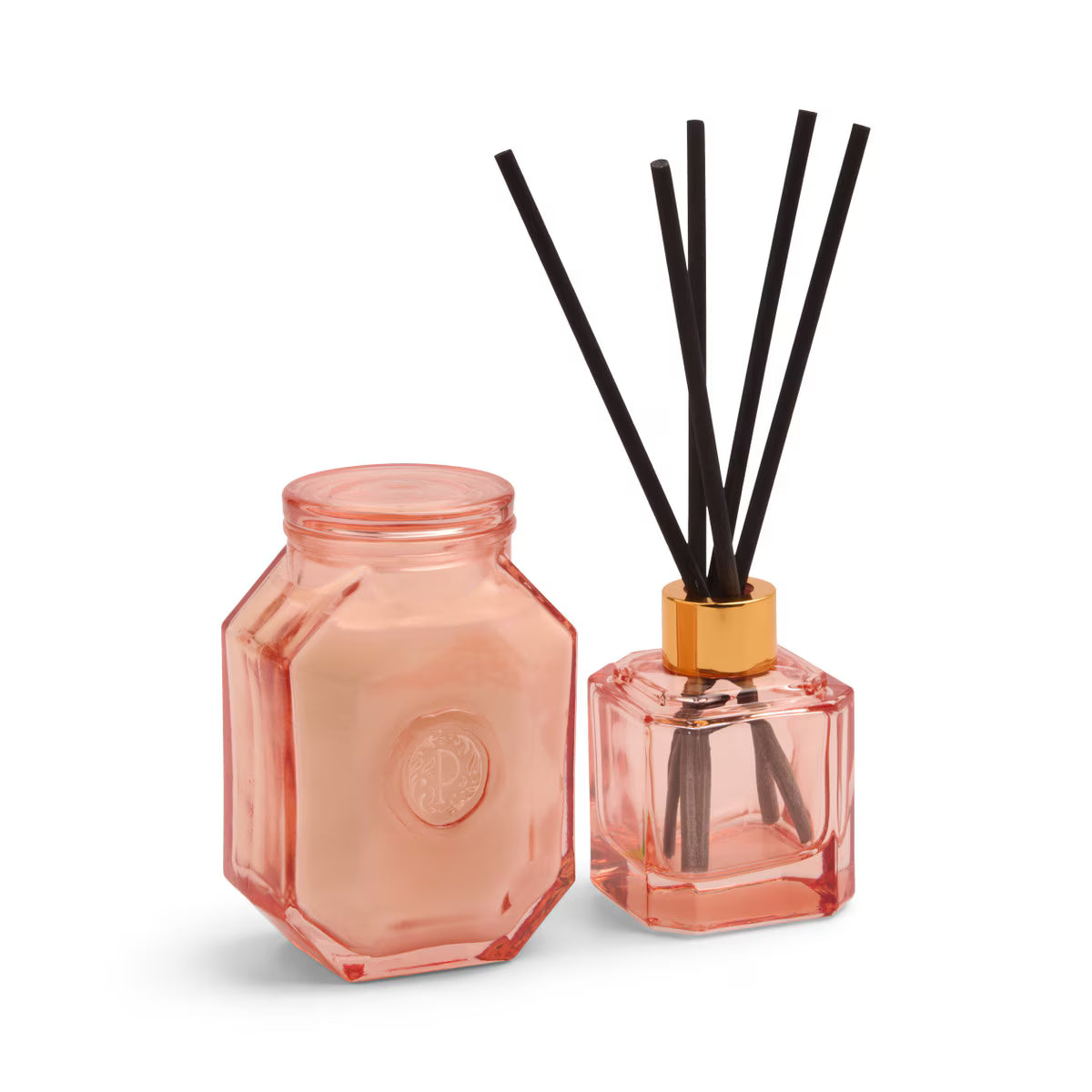 Designworks Botanica 8oz/226g Pink Glass Candle - Saffron Rose