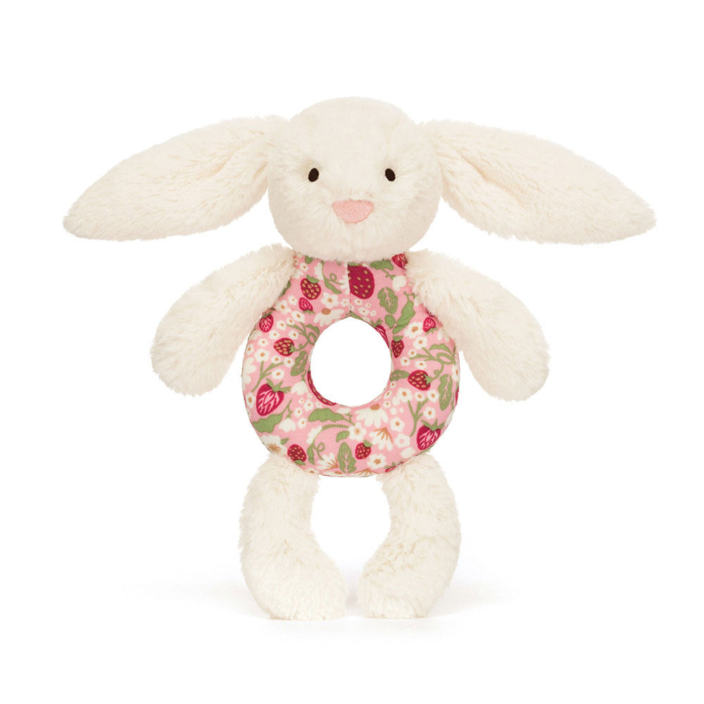 Jellycat Blossom Cream Bunny 'Berry' Ring Rattle 18cm