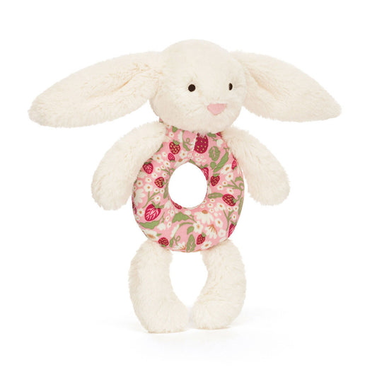Jellycat Blossom Cream Bunny 'Berry' Ring Rattle 18cm
