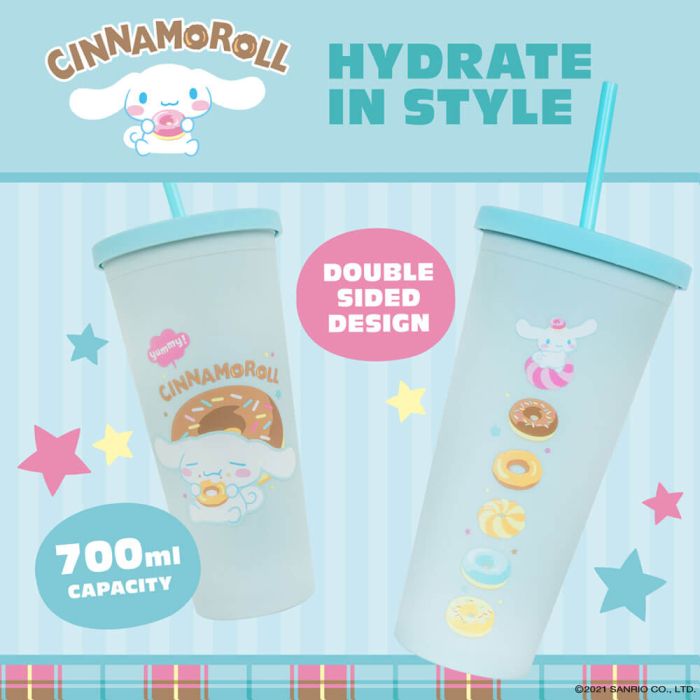 Hello Kitty and Friends Cinnamoroll Cup with Straw 28cm