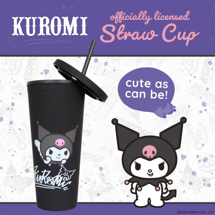 Hello Kitty and Friends Kuromi Cup with Straw 28cm