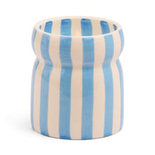 Load image into Gallery viewer, Designworks Cabana 6.5oz/184g Blue Stripped Ceramic Candle - Lost at Sea
