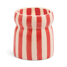 Load image into Gallery viewer, Designworks Cabana 6.5oz/184g Red Stripped Ceramic Candle - Hibiscus Bay Boxed
