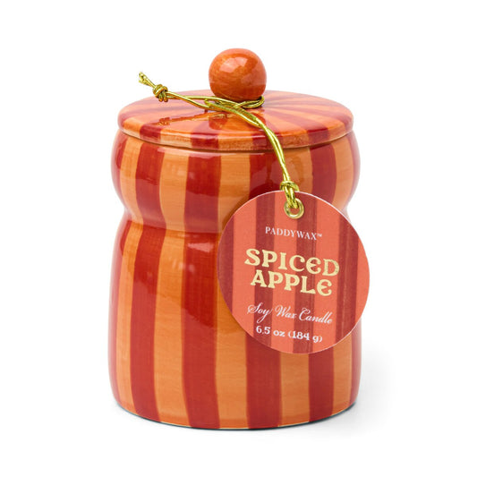 Designworks Cabana 6.5oz Red/Coral Striped Cabana With Lid & Hangtag - Tangerine & Clove