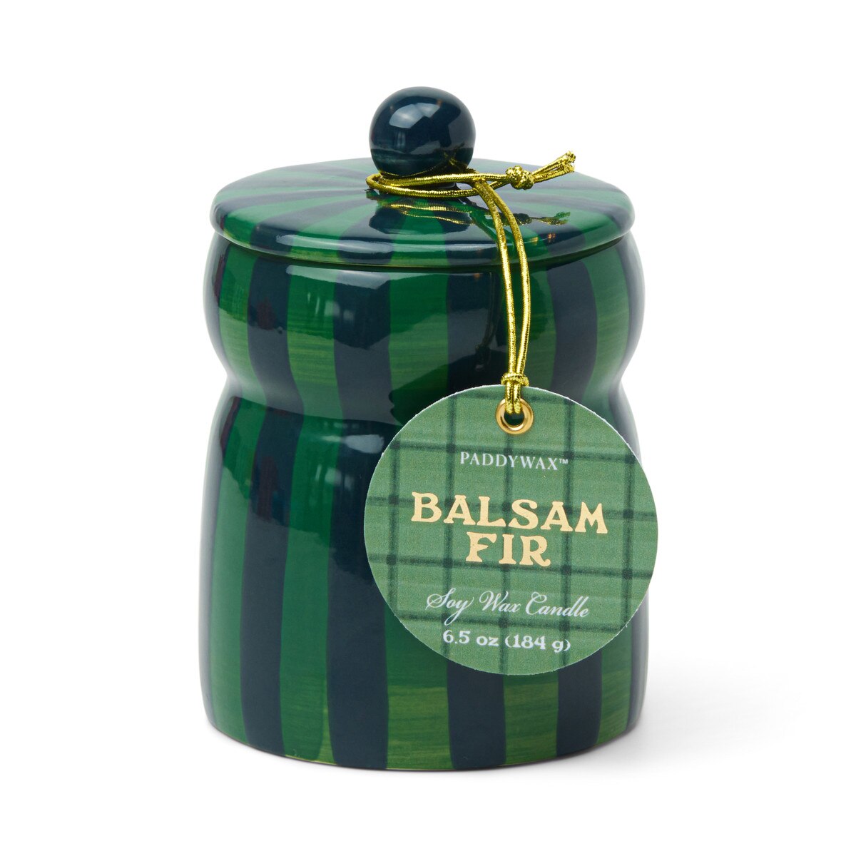 Designworks 6.5 Oz Green/Navy Striped Cabana With Lid & Hangtag - Vanilla Bean & Myrrh Mod 2 Vpn