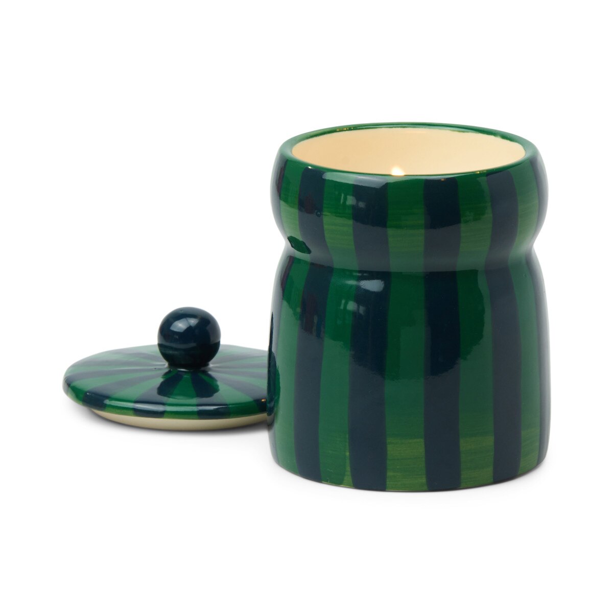 Designworks 6.5 Oz Green/Navy Striped Cabana With Lid & Hangtag - Vanilla Bean & Myrrh Mod 2 Vpn