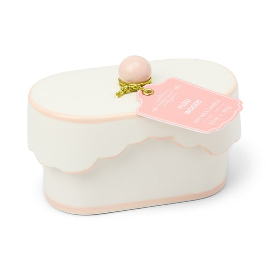 Designworks Cherie 5.5oz Porcelain Ceramic Dish W/ Pink Accents & Lid; Hangtag & Warning Label - Yuzu Woods