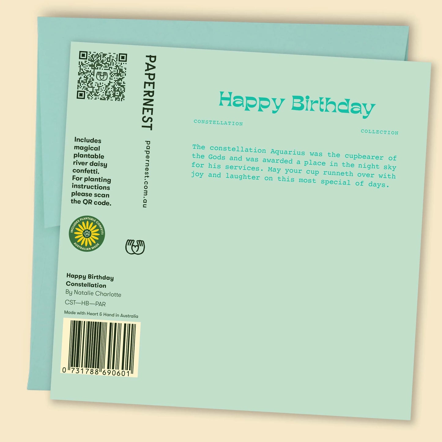 Papernest Happy Birthday Constellations Card Mint Green