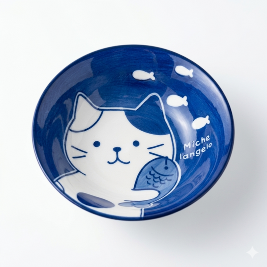 FFN Blue-dyed Plate - Calico Cat