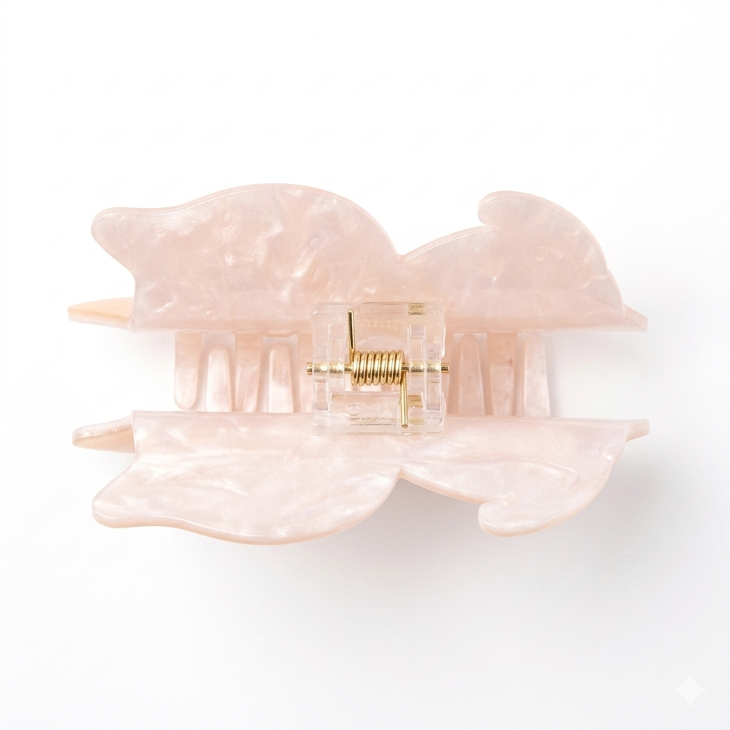 FFN Smiling Cat Acrylic Hair Clip  Bream Cat