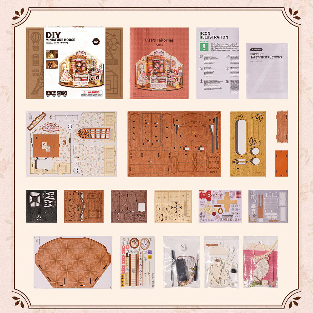 Robotime Rolife DIY Miniature House - Elsa's Tailoring DG178