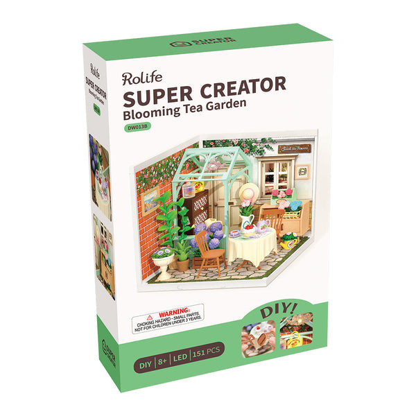 Robotime Rolife Blooming Tea Garden DIY Miniature House DW013B