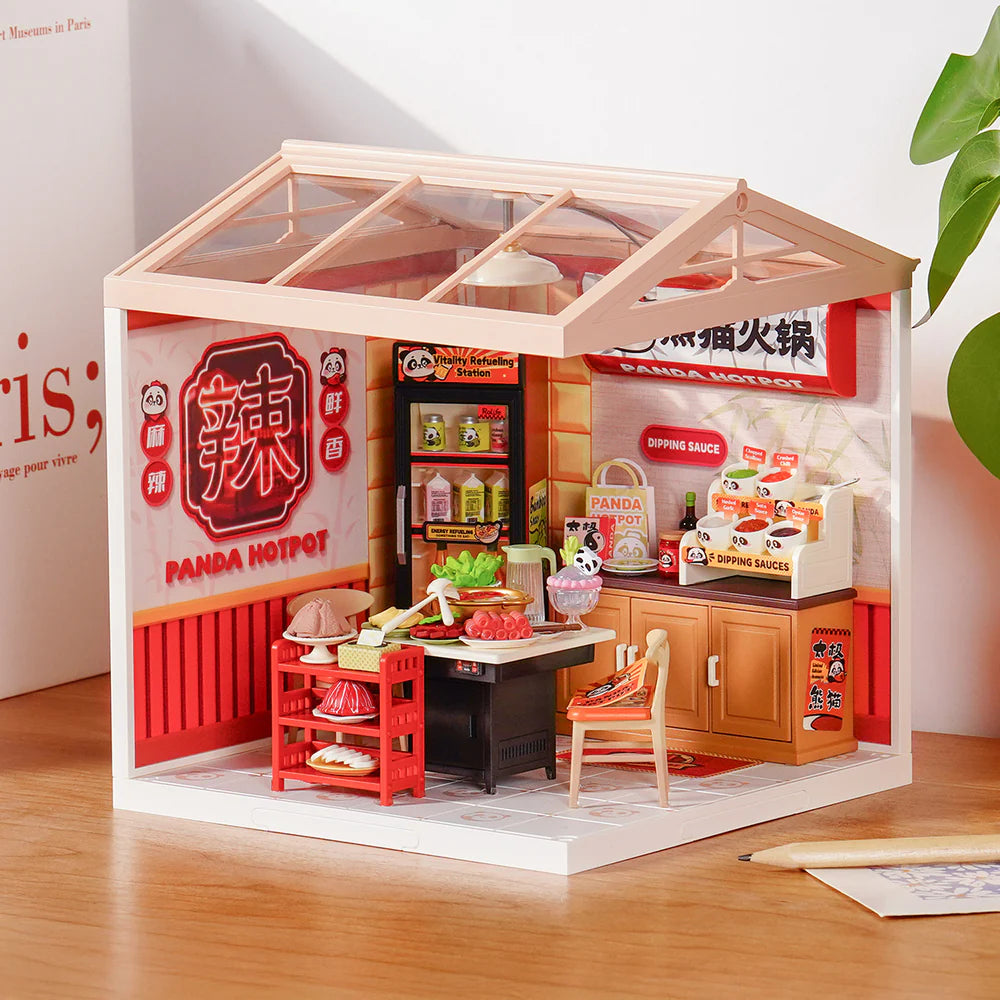 Robotime Rolife Panda Hot Pot Super Creator Miniature House DW020