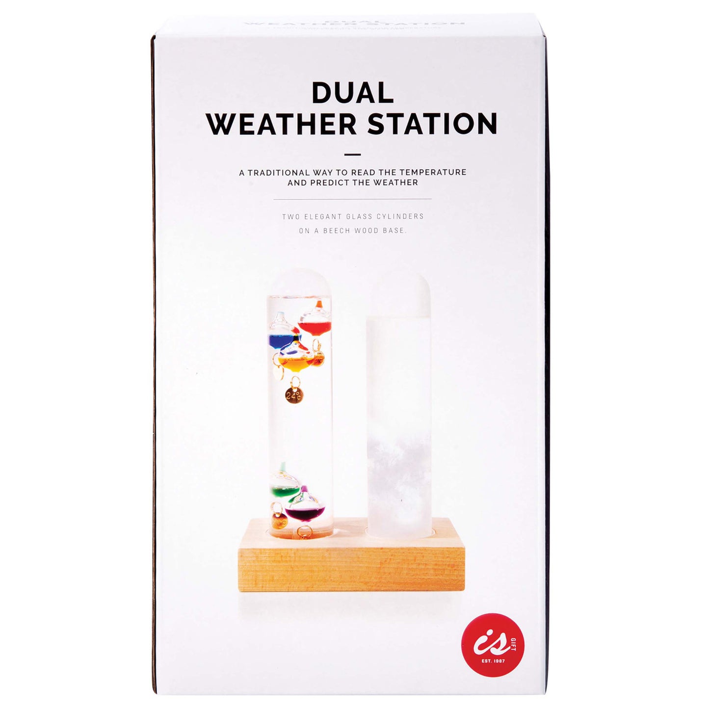 IsGift Dual Weather Station | Storm Glass & Galileo Thermometer