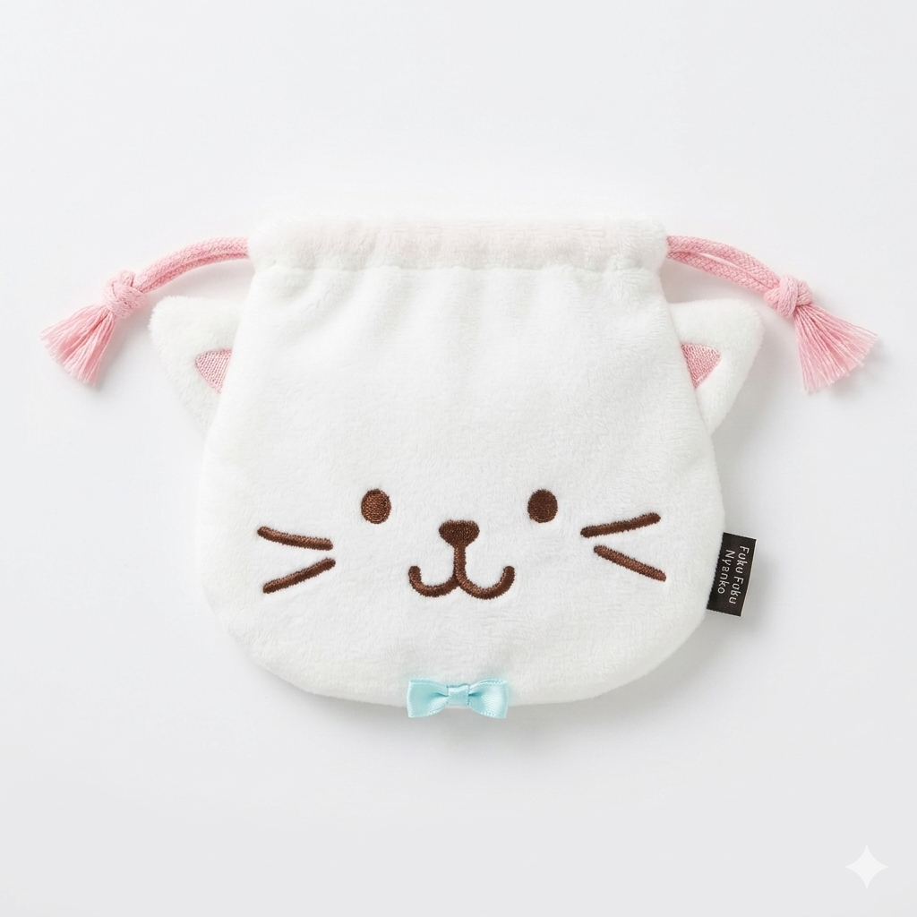 FFN Cat Head Drawstring Storage Bag - Persian Cat