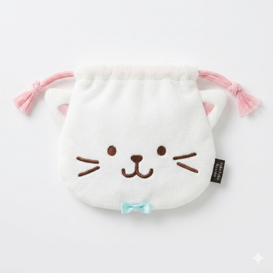 FFN Cat Head Drawstring Storage Bag - Persian Cat