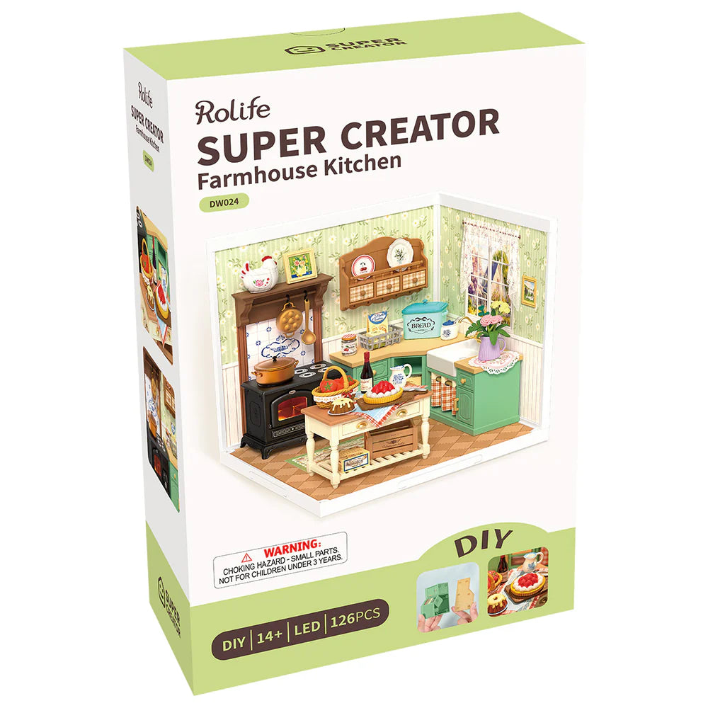 Robotime Rolife Farmhouse Kitchen DIY Miniature House DW024