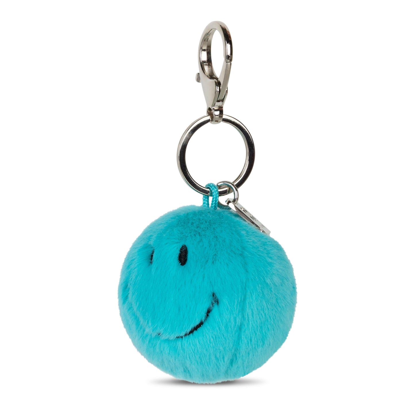 Smiley Keychain ECO Fuzzy Teal 5.5 cm