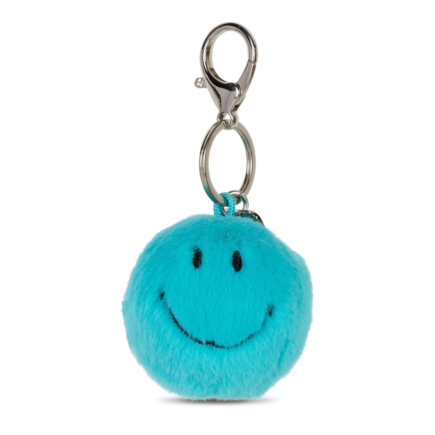 Smiley Keychain ECO Fuzzy Teal 5.5 cm