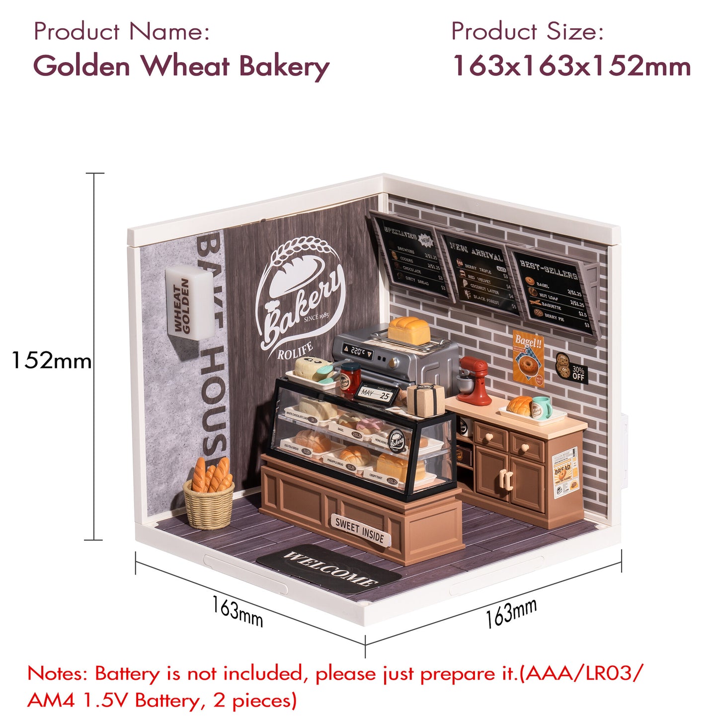 Robotime Rolife DIY Plastic Superstore Golden Wheat Bakery